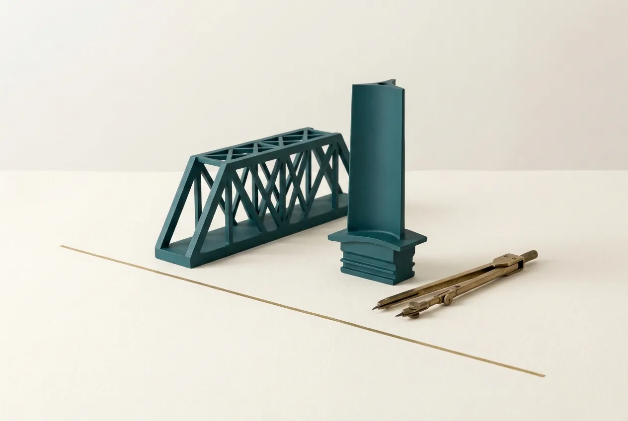 Engineering & Technology | AHEG Resources An architectural bridge model and drafting tools represent Information Technology resources in the AHEG Resources course.